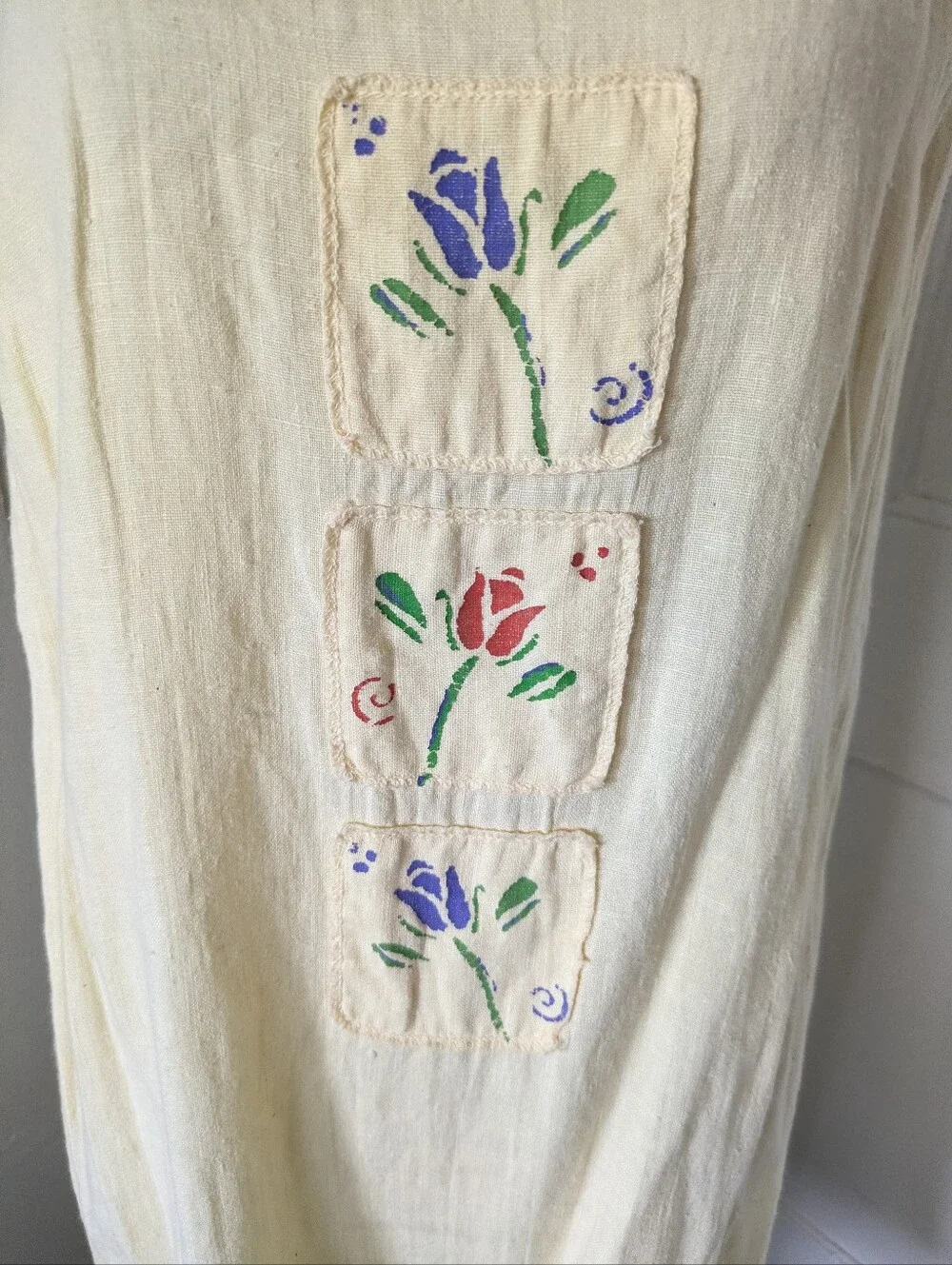 C C Collection Dress Womens M Yellow Midi Sleeveless Linen Floral VTG USA